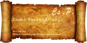 Csehi Periklész névjegykártya